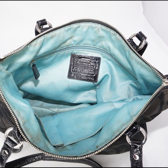 Coach Poppy Metallic Signature Black Shoulder Bag 19863 - Picture 13 of 13